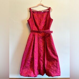 Kay Unger Jaquard Juliet Tea Length Dress